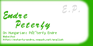 endre peterfy business card